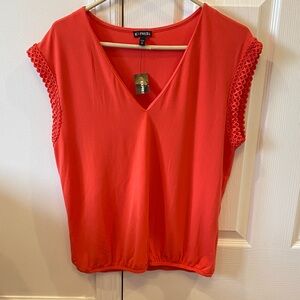 Express Women's Bright orange Cap Sleeve Blouse